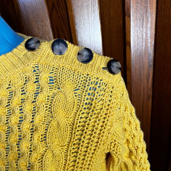 Ann Taylor Mixed Cable Shoulder Button Sweater - Picture 4 of 6